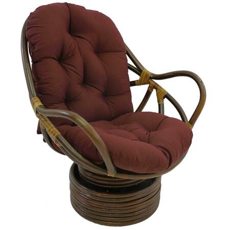 INTERNATIONAL CARAVAN Swivel Rocker with Twill Cushion, Burgundy 3310-TW-BG